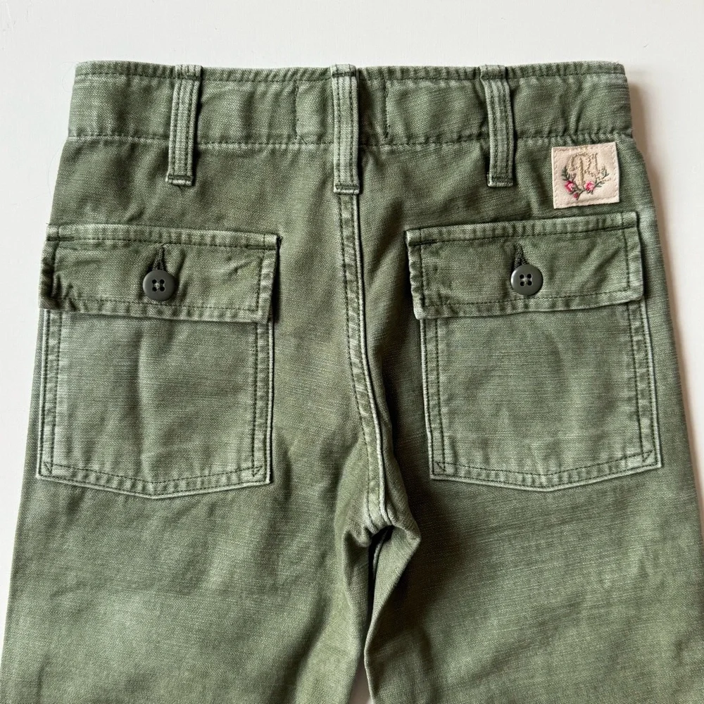Ralph Lauren Girls Embroidered Cotton Satin Carpenter Pant - Size 3